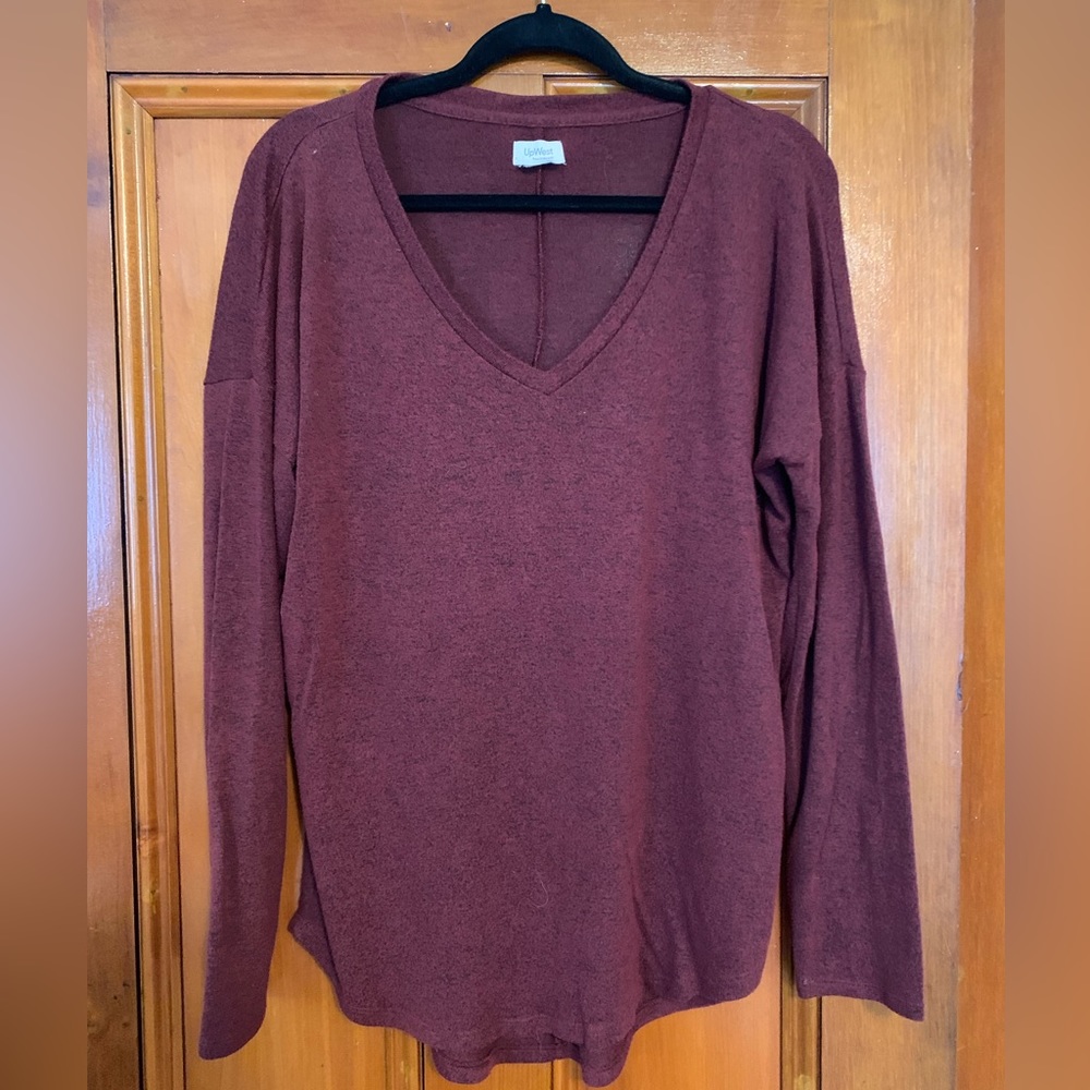 UpWest Maroon ultra soft V-Neck Tee